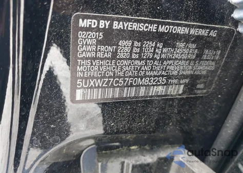 2015 BMW X3 Sdrive28I from USA, damaged, VIN 5UXWZ7C57F0M83235